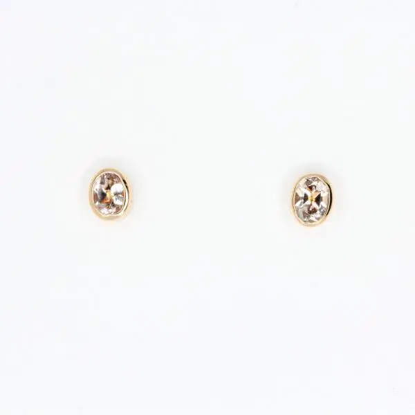 Oval Morganite Earrings set in 18ct Rose Gold