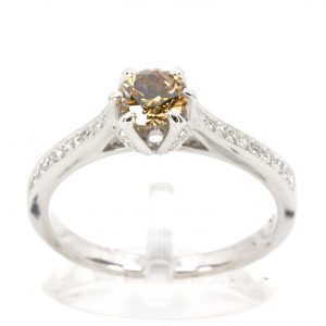 Round Brilliant Cut Chocolate Diamond Ring