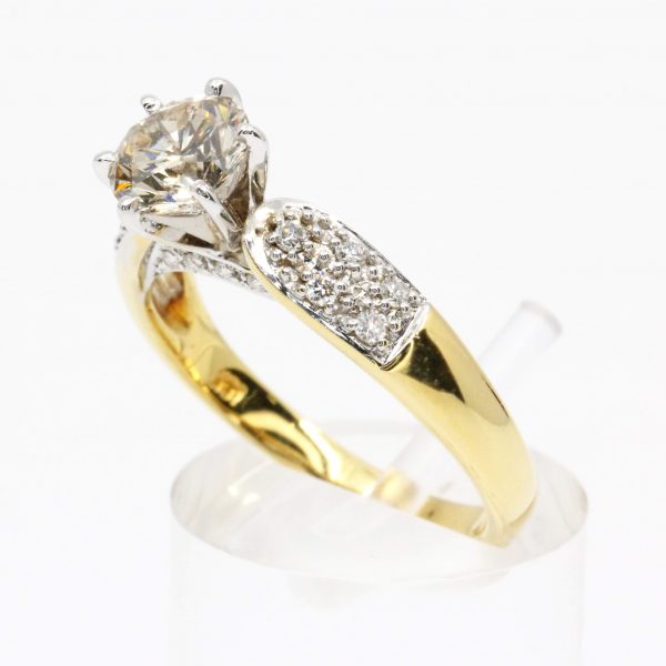18ct Gold Argyle Champagne Diamond Ring | Allgem Jewellers