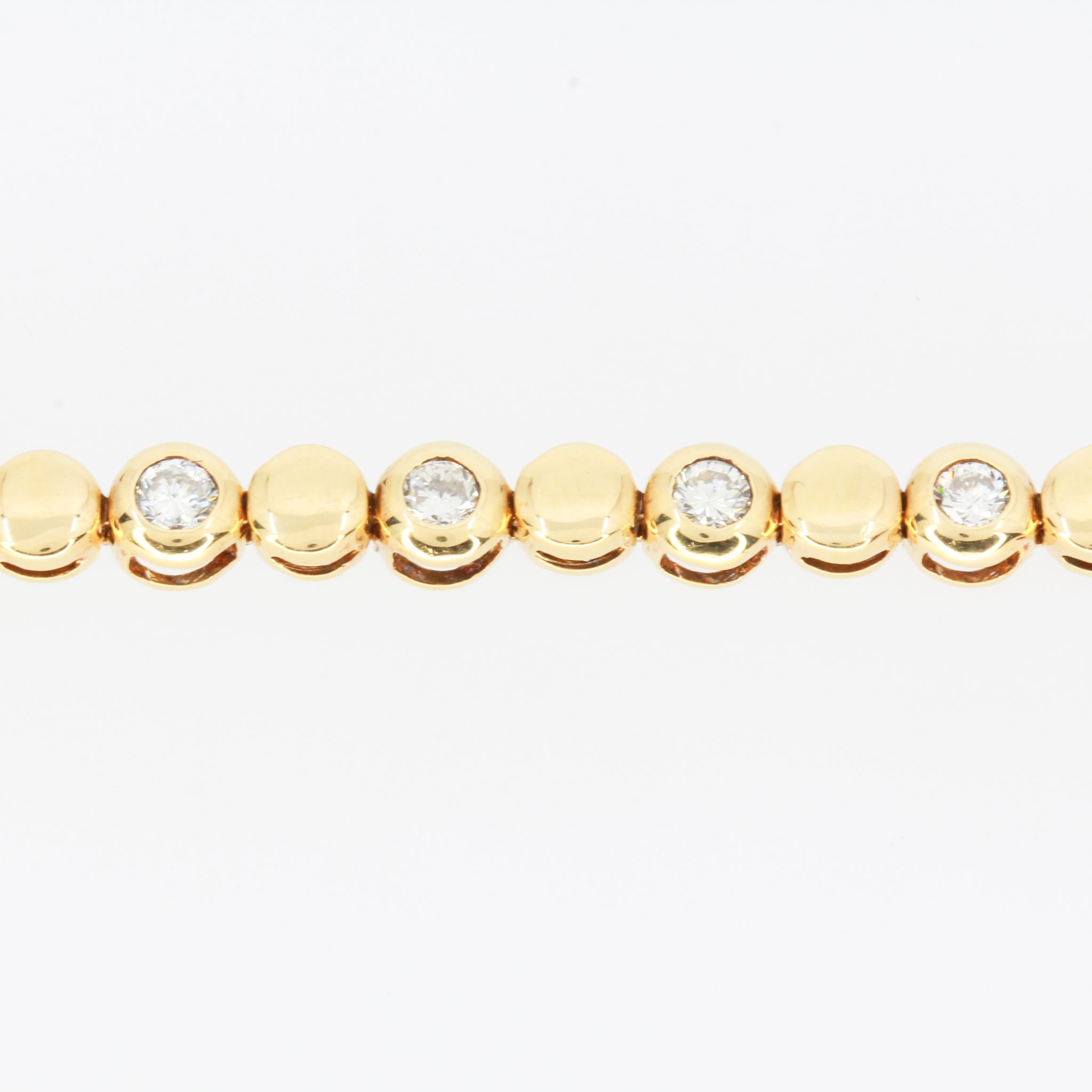 18ct Yellow Gold Diamond Bezel-set Tennis Bracelet | Allgem Jewellers