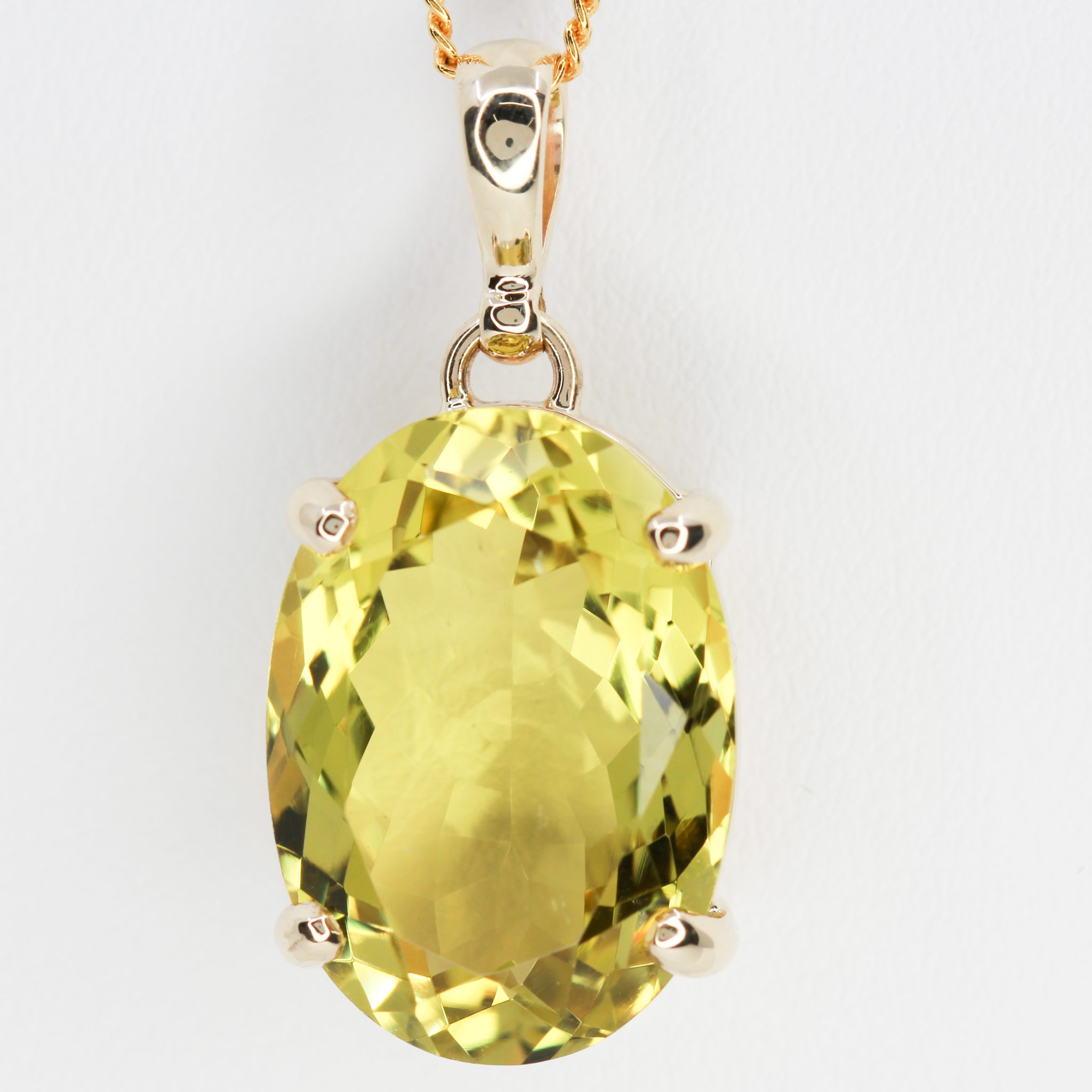 9ct Yellow Gold Lemon Quartz Pendant | Allgem Jewellers